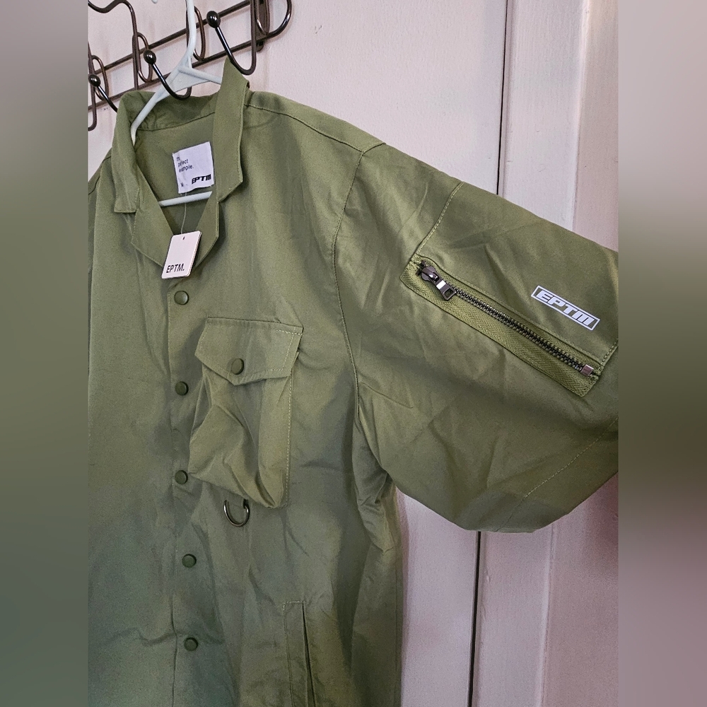 Olive Green Button Up - Picture 3 of 7